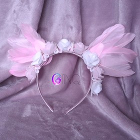 Pink angel - opaska z różowymi skrzydłami