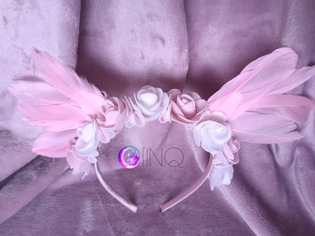 Pink angel - opaska z różowymi skrzydłami (3)