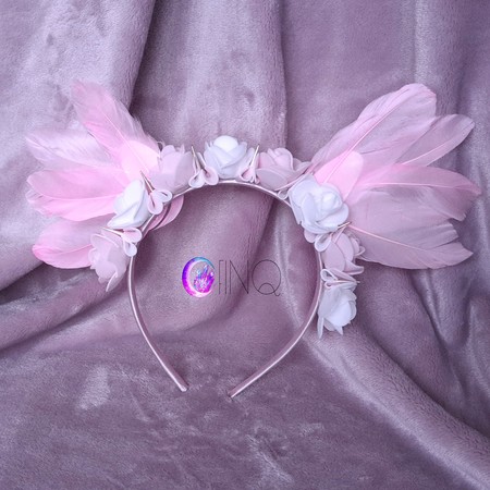 Pink angel - opaska z różowymi skrzydłami (1)