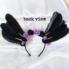 Black and purple angel - opaska z czarnymi skrzydłami (3)