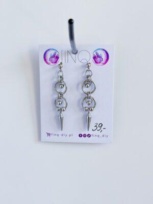 Kolczyki chainmail z kółkami i kolcami. Wykonane ze stali szlachetnej.