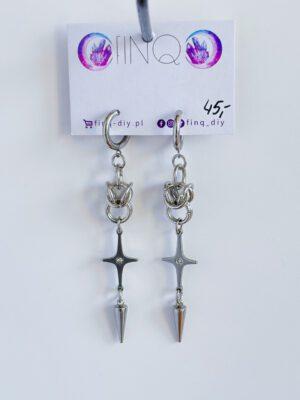 Długie kolczyki chainmail. Wykonane ze stali szlachetnej.